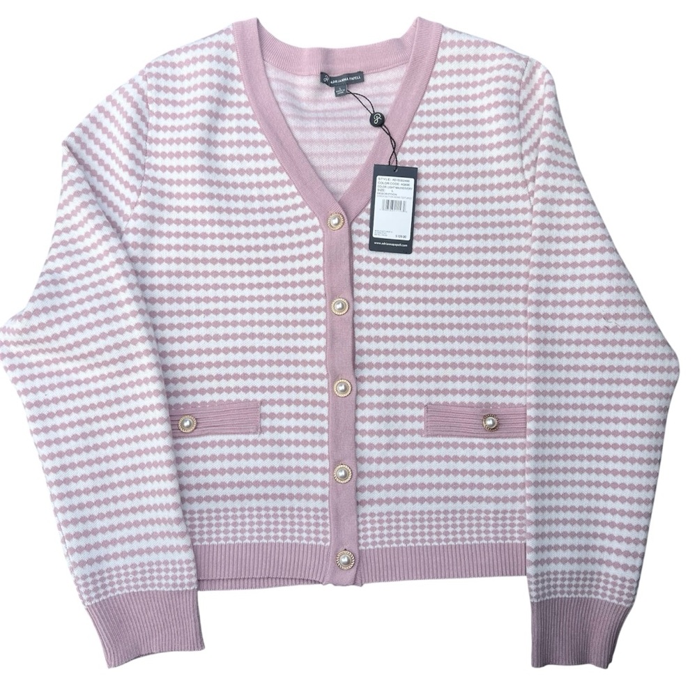 Adrianna Papell Mauve button down textured cardigan